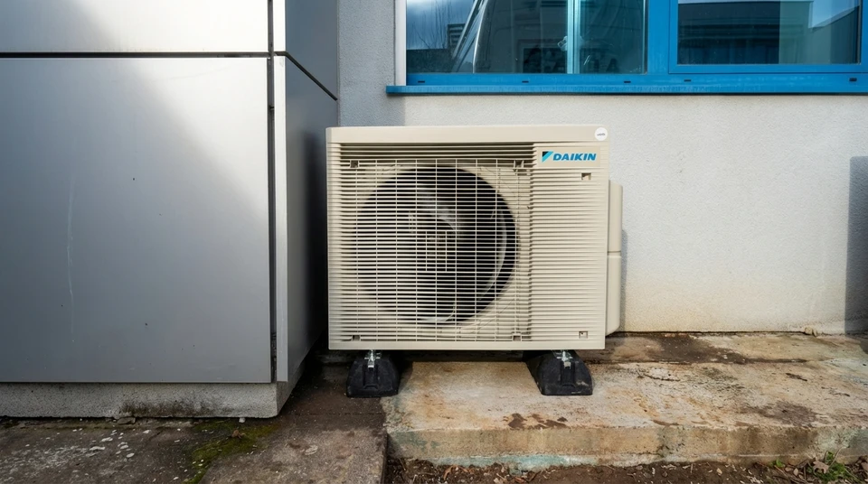 Intérieur d'un local technique avec installation de plomberie et chauffage moderne